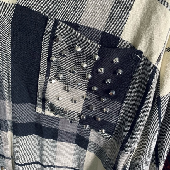 Zara Studded Flannel Hoodie Dress - Picture 4 of 4